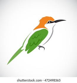 Vector of bird on white background. Green Bee-eater
