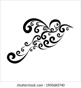 Vector bird ornament design, creative logo illustration
