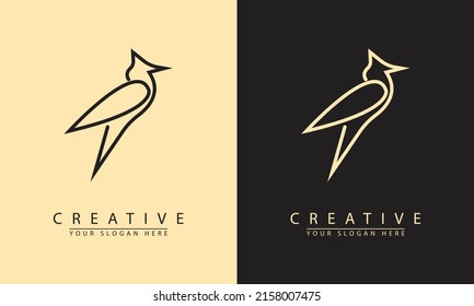 vector bird outline for logo icon. simple flat design vector.