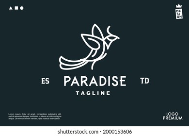  vector bird paradise monoline simple logo Perfect for any brand and company