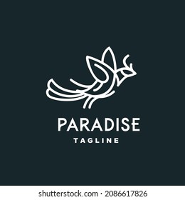 vector bird paradise monoline simple logo Perfect for any brand and company - Shutterstock ID 2086617826