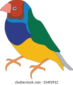 Vector. Bird parrot in color "01"