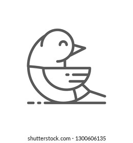 Vector bird, parrot, pet, animal line icon. Symbol and sign illustration design. Isolated on white background