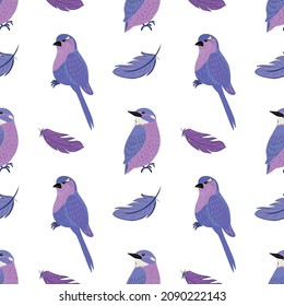 Vector bird pattern, feathers. Spring, summer.