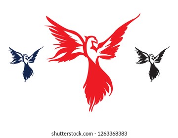 Vector bird - phoenix for packing and illustration design 