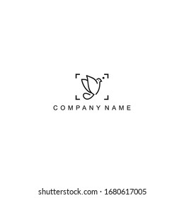 vector bird photography logo design