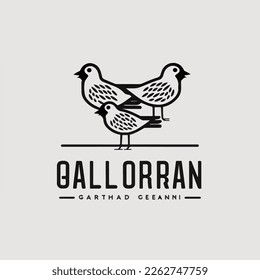 Vector bird quails poultry  lines abstract modern logo design vector icon flat illustration