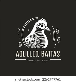 Vector bird quails poultry  lines abstract modern logo design vector icon flat illustration