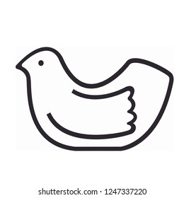 Vector bird. Scandinavian vector bird. Black white bird.