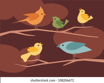 vector bird set 6