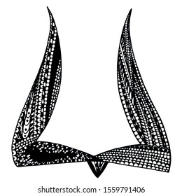 Vector bird, swallow black and white. Zetangle swallow, abstract illustration. Can be used as logo, design element.
