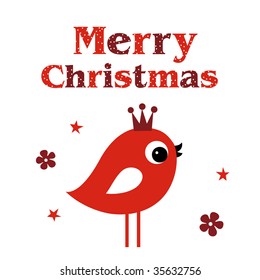 Vektor-Vogel-Weihnachtskarte