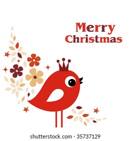 vector bird xmas card