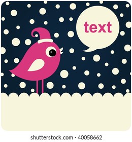 vector bird xmas card