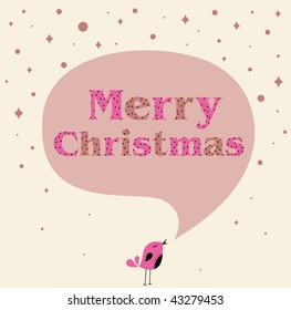 vector bird xmas card