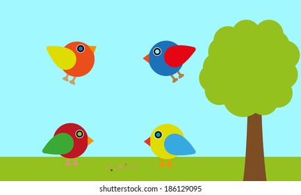 vector birds background