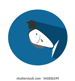 vector birds and fish on white background
