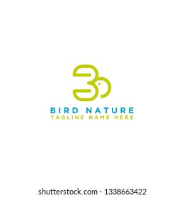 Vector of a bird's Head, with Letter B Abstract. - Vector
