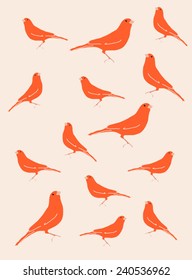 Vector birds pattern (Can be used as texture for cards, invitations, DIY projects, web sites or for any other design) 