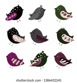 Vector birds set and big collection