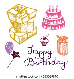 Vector birthday attributes, set of sketches