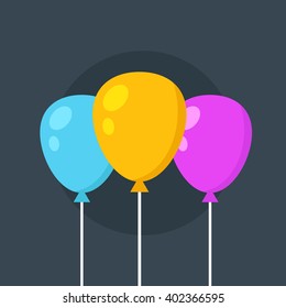Vector birthday balloon flat illustration