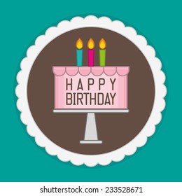 Vector birthday cake with candles