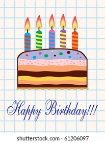 vector birthday cake with candles