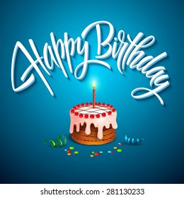 vector birthday cake with candles EPS 10