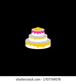 Torta de cumpleaños vectorial. Icono de celebración de torta de cumpleaños. Icono de la comida de torta de cumpleaños.