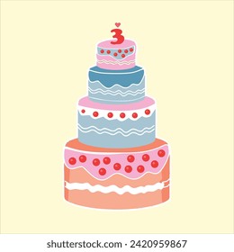 vector birthday cake design for event banner