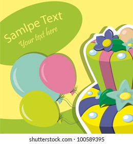 Vector birthday cake . Greeting Card. Vector illustration.