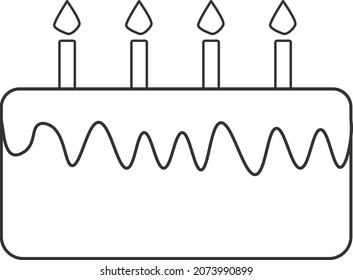 vector birthday cake icon with candles