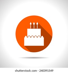 Vector birthday cake icon. Food icon. Eps10