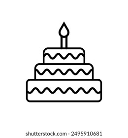  Vector Birthday cake icons isolated on white background, happy birthday