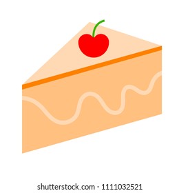 vector birthday cake illustration, dessert icon - holiday celebration, bakery symbol