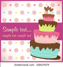 vector birthday cake invitation