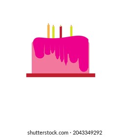 
vector birthday cake minimalist illustration or flat image