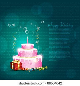 vector birthday cake with space for your text