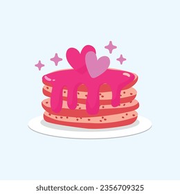 Vector birthday cake . sweet cream pie with candles illustration