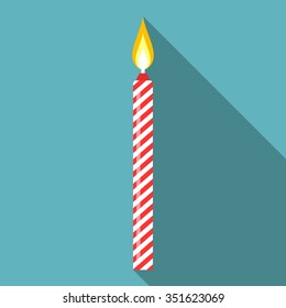 Vector birthday candle, flat design