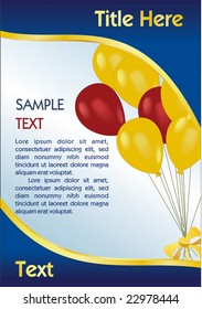 vector birthday card with balloons