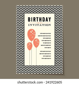 Vector - Birthday card with balloons