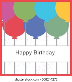 Vector - Birthday card with balloons and birthday text.