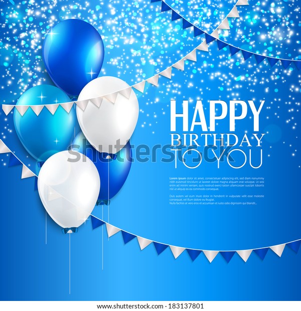 Image Vectorielle Carte D Anniversaire Avec Ballons Image Vectorielle De Stock Libre De Droits