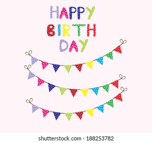 vector birthday card with bunting