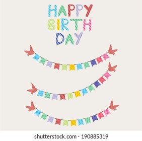 vector birthday card with bunting