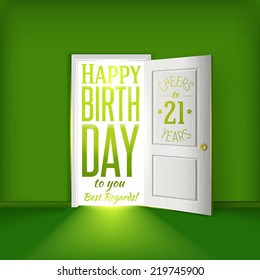Vector birthday card concept. Party invitation illustration. Birth greetings elements.