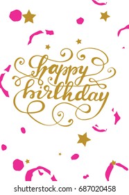 Vector Birthday Card with lettering.