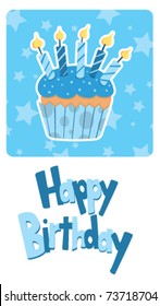 A vector birthday card for a little boy.